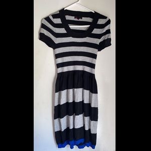 Women’s black and gray striped t/o sweater dress